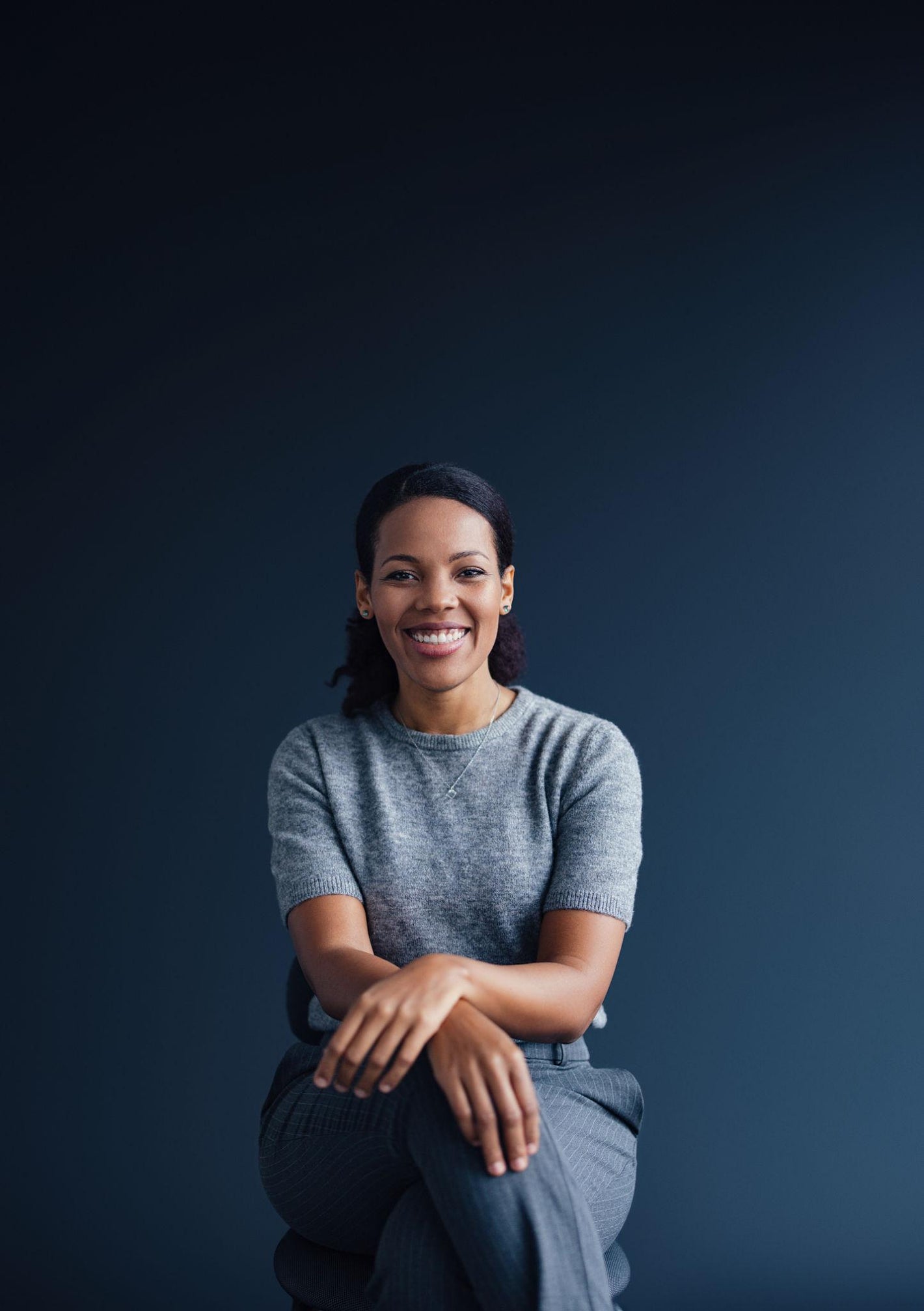 Portrait of a happy customer sharing an honest product experience.